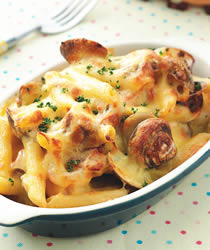 焗烤海鲜管面的做法