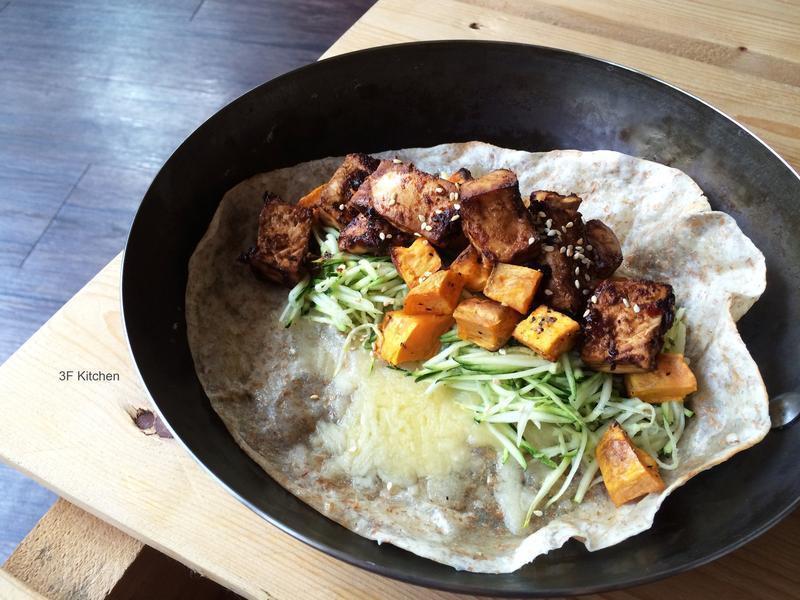 辣麻酱烤豆腐地瓜全麦卷饼的做法