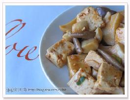 酸甜杏鲍菇炒豆腐的做法