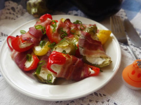 甜椒培根起司船的做法