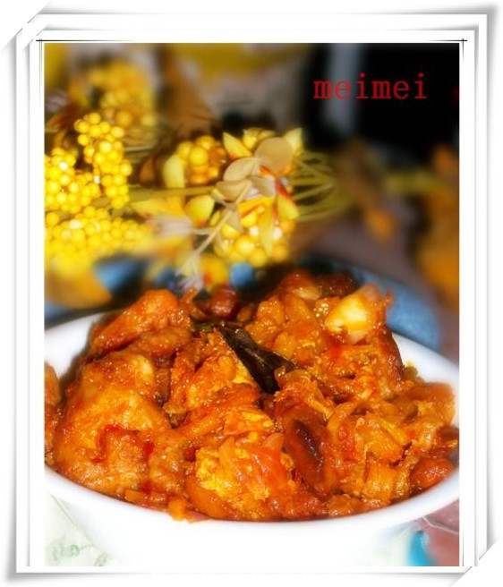 南瓜蛋炸辣肉的做法