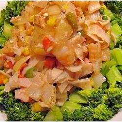 海鲜豆腐西兰花的做法