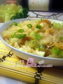 岭南小菜——节瓜粉丝煮瑤柱虾米的做法