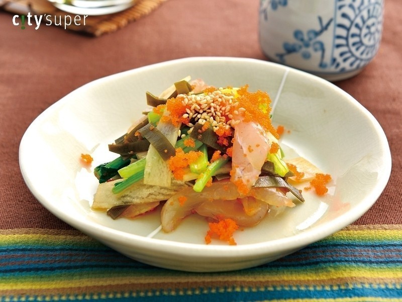 【居酒屋料理】鲈鱼昆布渍拌橙醋酱的做法