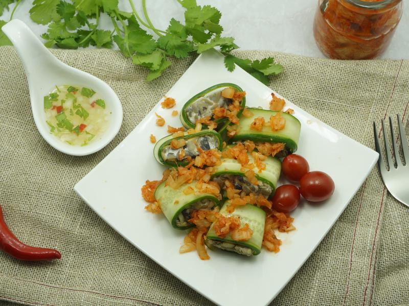 黄瓜天贝卷(素)的做法