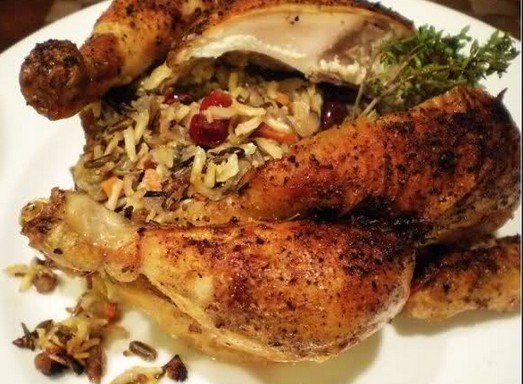 烤小鸡醸米饭的做法