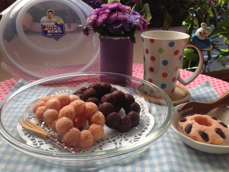 【吴双の亲子厨房】乐扣乐扣缤纷甜甜圈松糕的做法