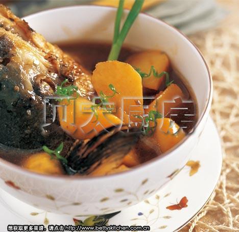 山药烩鱼头的做法