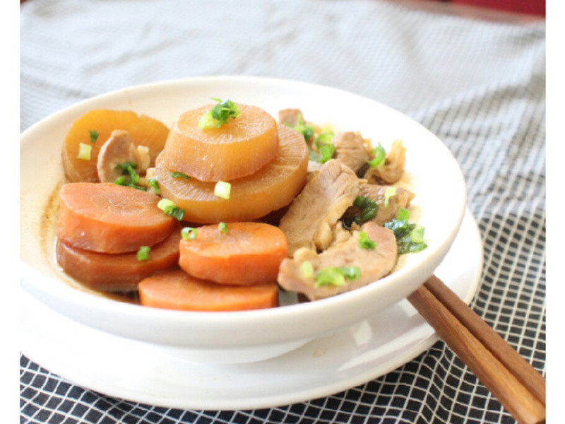 酱烧大根猪肉片~时间淬酿的甘露之味的做法