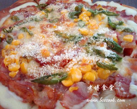 培根尖椒芝心批萨(附“老傅版”批萨简易便携包装)的做法