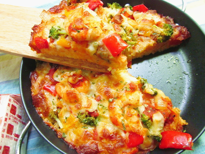 小铁锅焗烤米pizza的做法