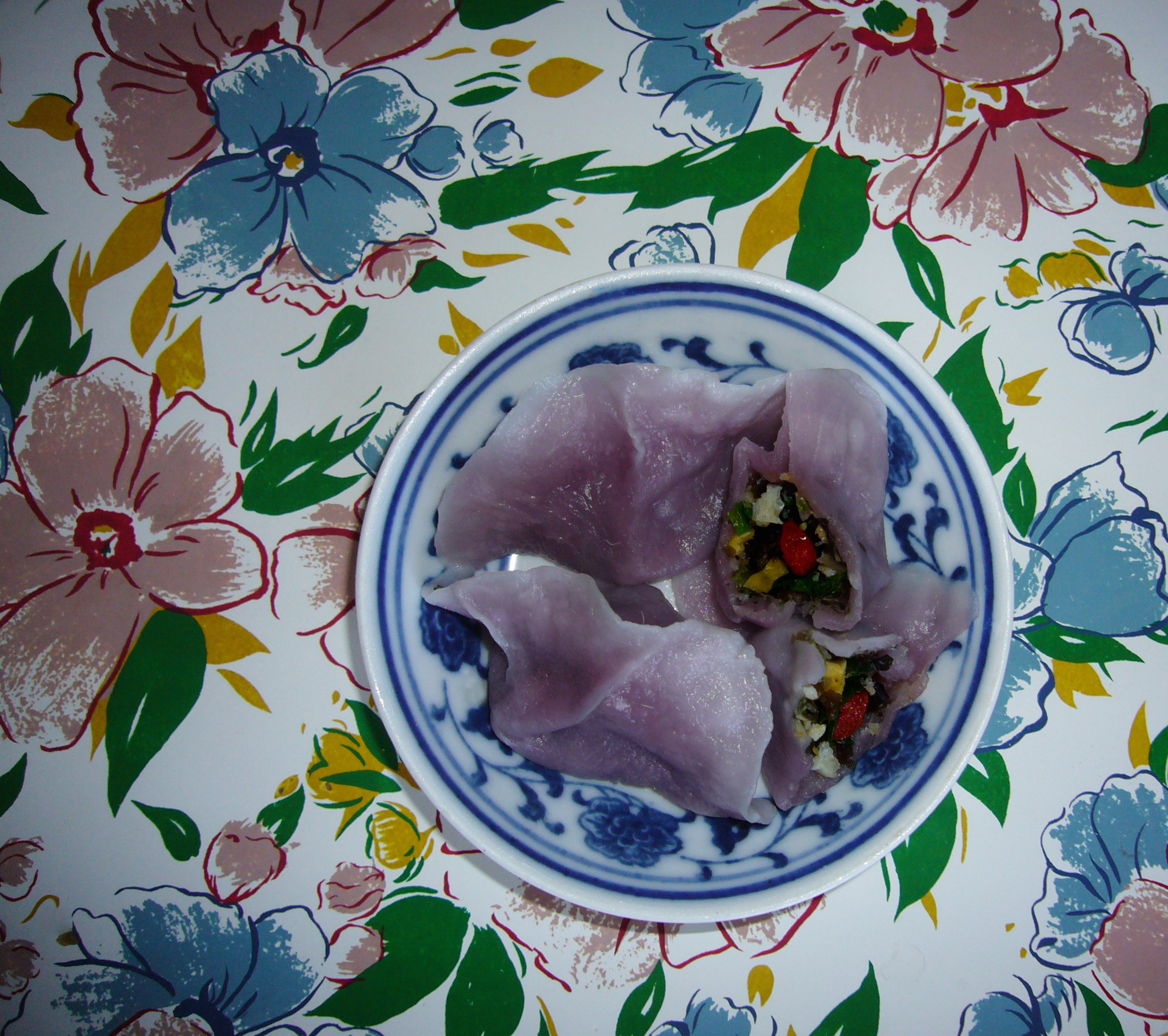 彩色素水饺的做法