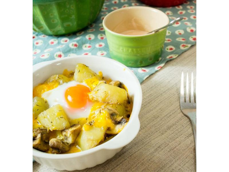 焗烤鶏蛋蘑菇马铃薯的做法