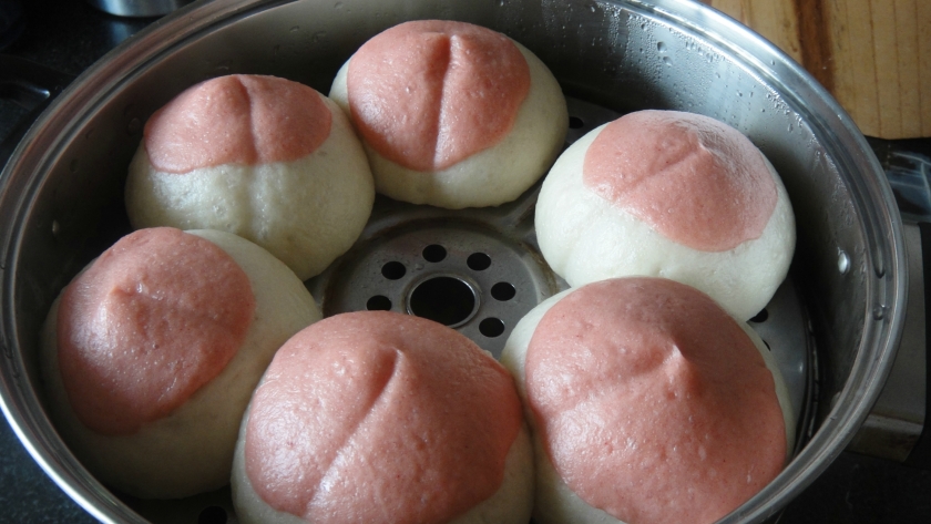 桃子馒头的做法