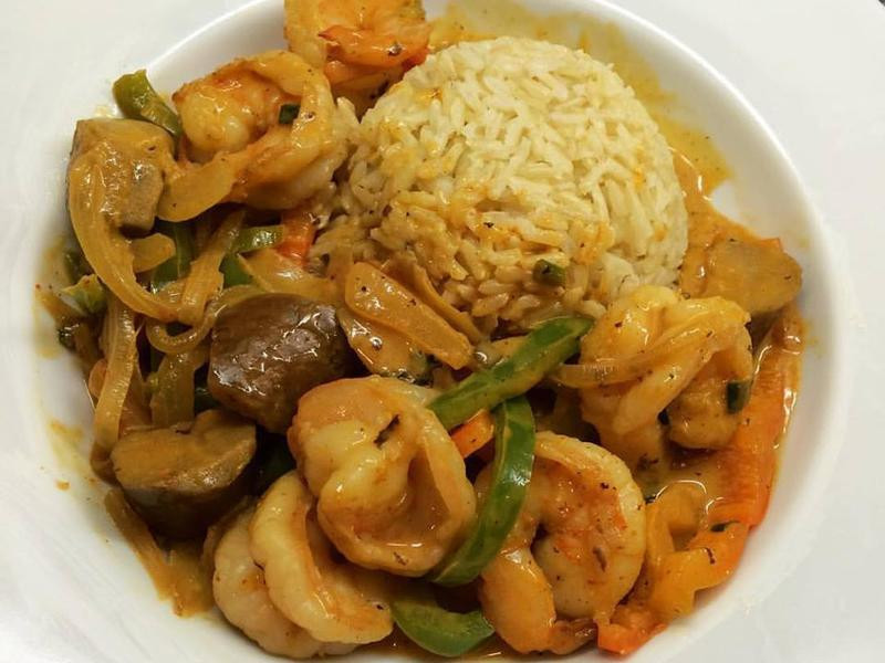 泰式红咖哩炒虾仁的做法