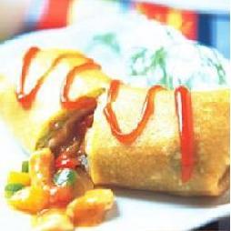 咖哩鸡肉蛋饼捲的做法