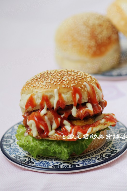 鸡腿汉堡包的做法