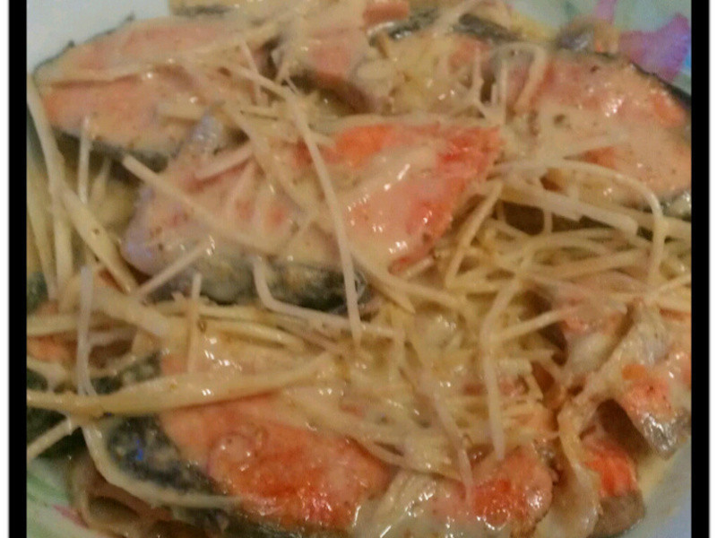 日式味噌芝麻酱佐鲑鱼的做法