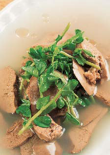 鸡肝豆苗汤的做法