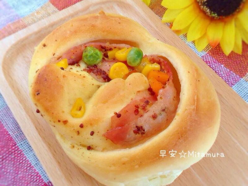 培根鲜蔬面包的做法