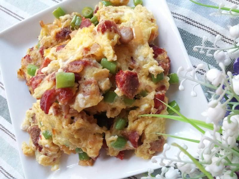 叉烧豆角炒蛋 ~港式家庭料理的做法