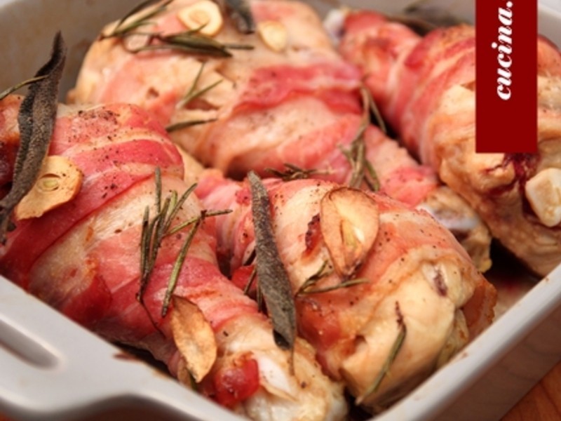 穿新衣的鸡腿--烤培根包芥末鸡腿的做法