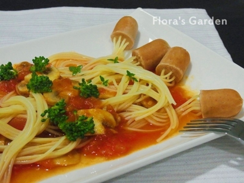 「亨氏番茄酱?100%纯天然」海绵宝宝水母乐园~水母义大利面的做法