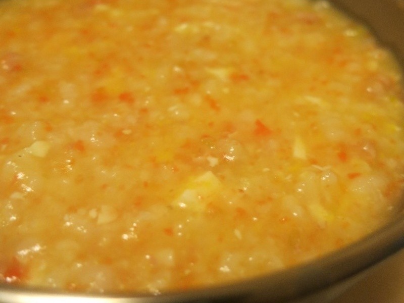 三色蔬菜豆腐粥的做法