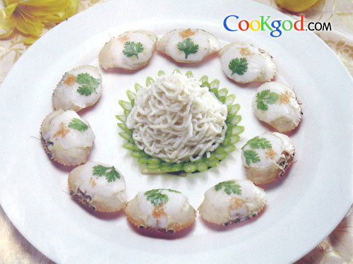 蟹兜鱼丝的做法