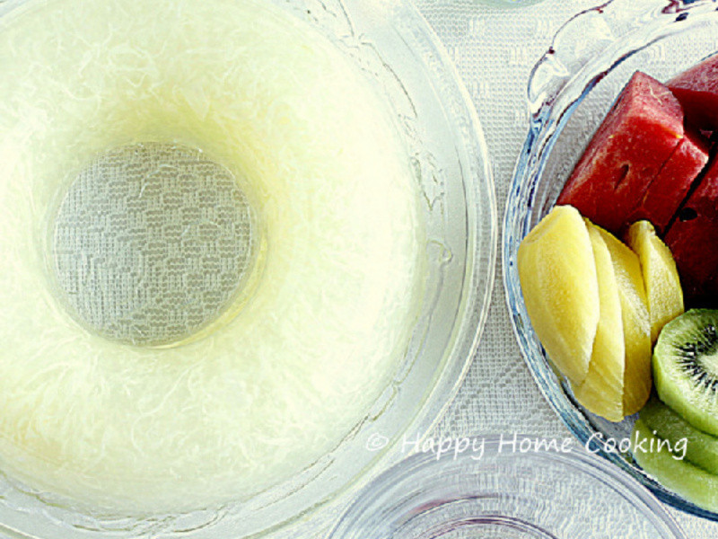 蛋花大菜糕 (洋菜冻)的做法