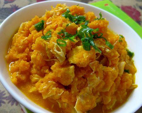 赛蟹黄——巧用胡萝卜渣的做法