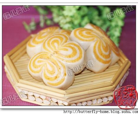 双色蝴蝶卷(8个)的做法