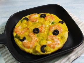 酪梨鲜虾烘蛋的做法