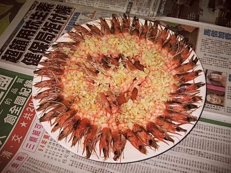 美味的蒜泥烘虾的做法