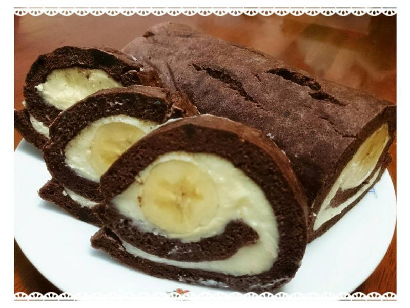 可可香蕉卡士达蛋糕卷的做法