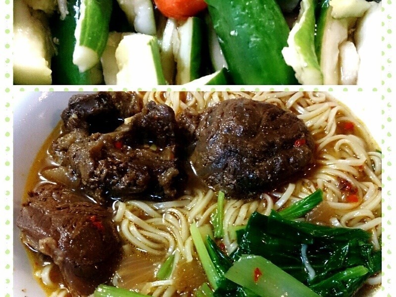 懒人卤牛腱 红烧牛肉面 凉拌小黄瓜的做法
