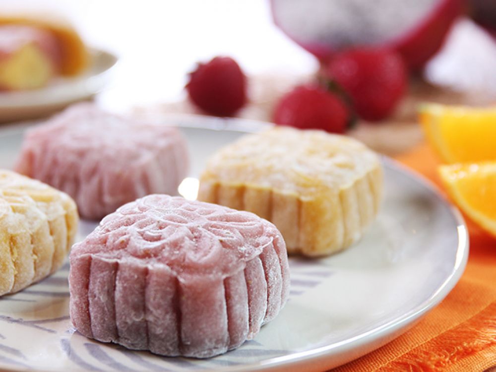 芒果士多啤梨冰皮月饼的做法