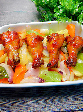 时蔬烤鸡翅根的做法