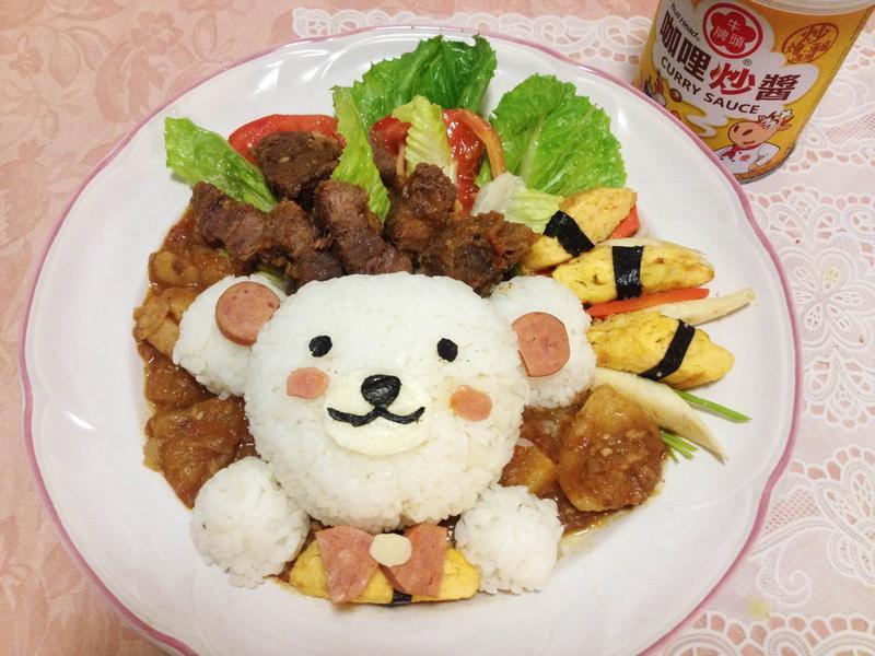 可爱熊咖哩牛肉饭『牛头牌咖哩新食代』的做法