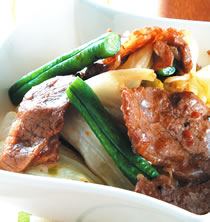 高丽菜炒牛肉片的做法