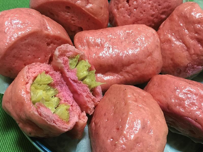 粉红火龙果馒头的做法