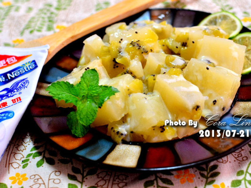 【鹰牌炼奶炼上水果香浓滋味】奇异果凉粉糕的做法