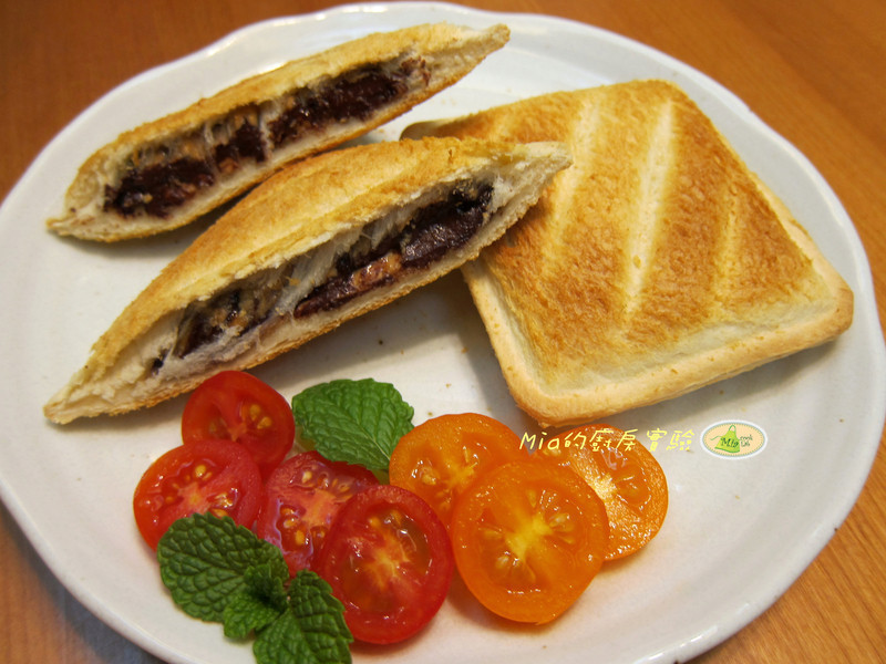 花生巧克力夹心吐司的做法