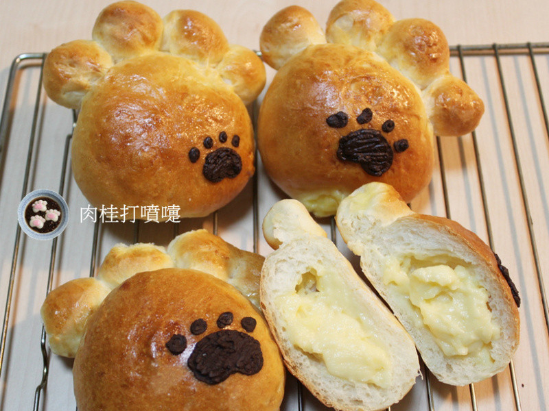 肉球卡士达面包的做法