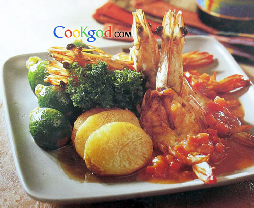 扒香辣大虾的做法