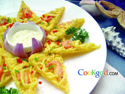 柚皮鲜虾烙的做法