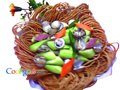 蛤蜊丝瓜茶馓的做法