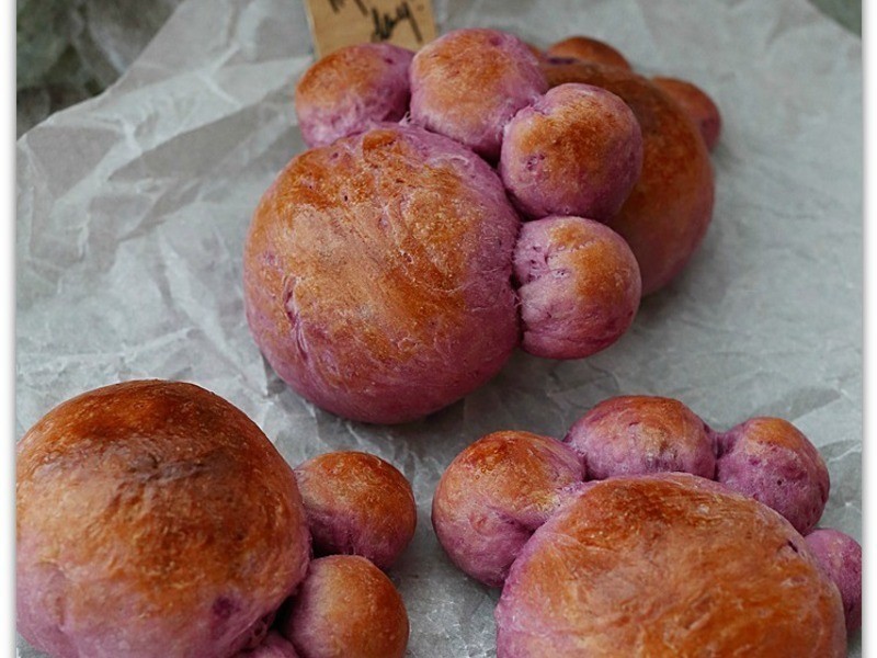 紫蕃薯红豆包的做法