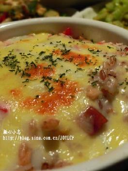 红米五彩培根焗饭的做法