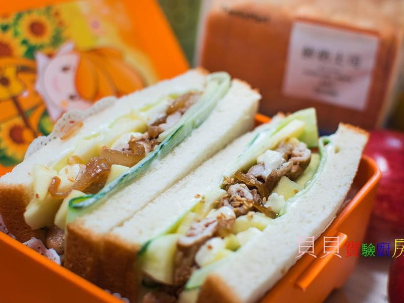 照烧猪肉苹果吐司的做法